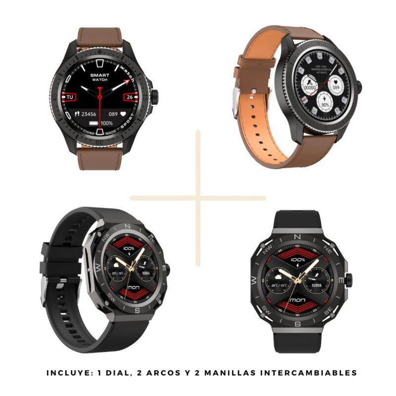 Smartwatch con 2 manillas y 2 diales VIDVIE SW1610 - Negro