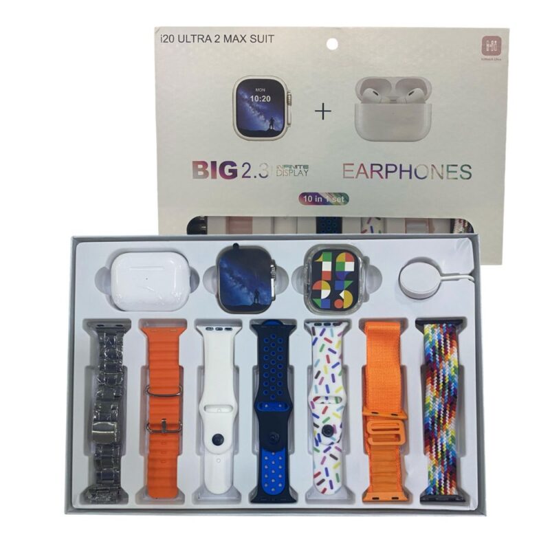 Smartwatch I20 Ultra2 Max Suit - 10 En 1 con Audifonos Inalambricos