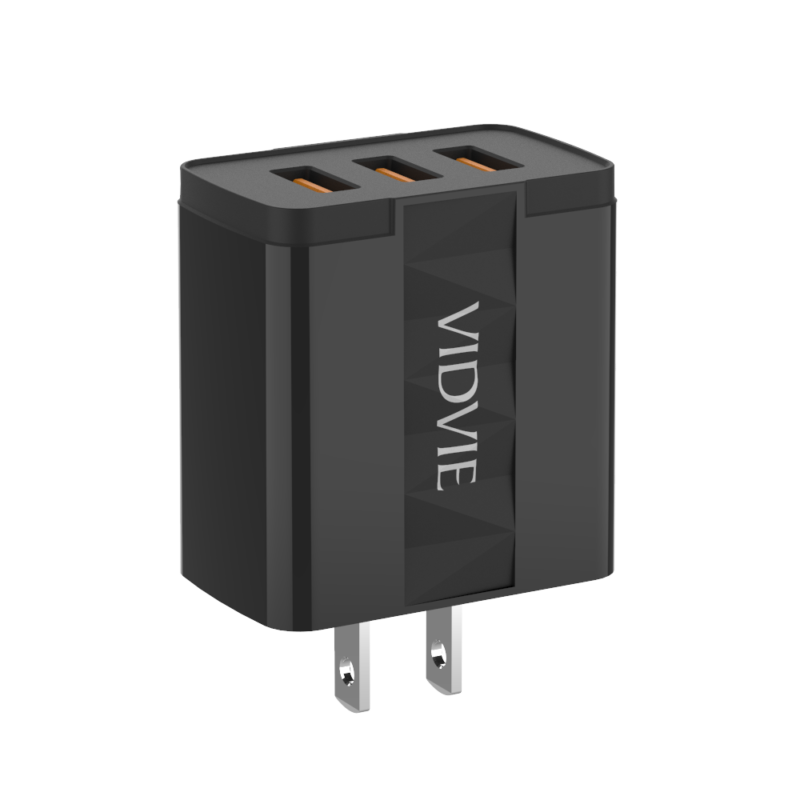 Cargador VIDVIE triple USB 4.8A con cable - PLM331