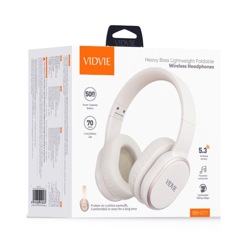 Diadema Inalambrica Bluetooth 5.3 VIDVIE BBH2111 - Beige