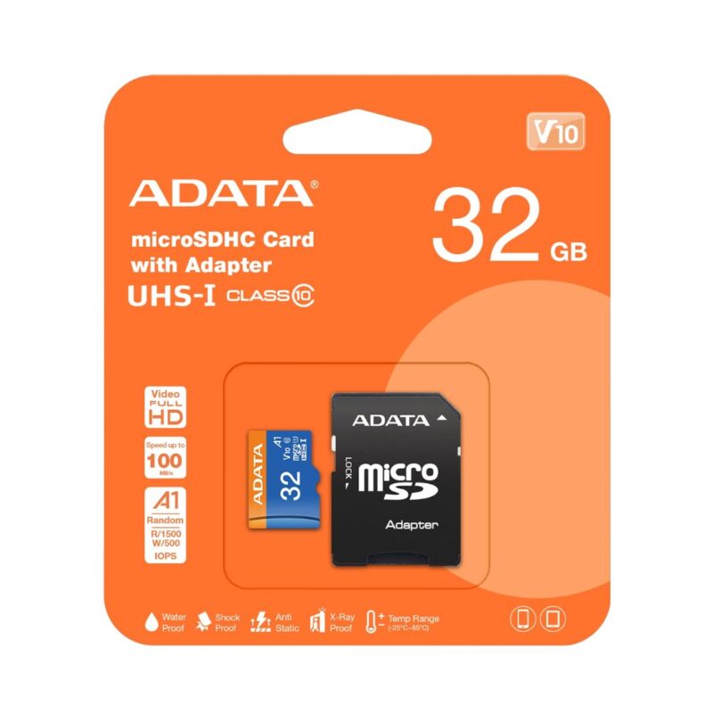 Memoria Micro SD Adata 32GB Clase 10 con adaptador SD