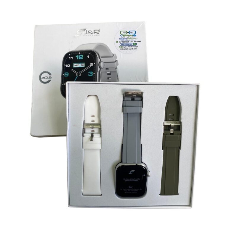 Smartwatch JYRSW4 con 3 manillas intercambiables - Plateado
