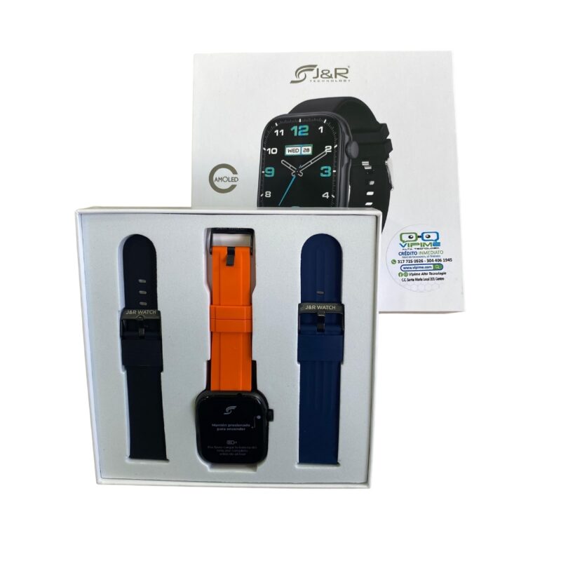 Smartwatch JYRSW4 con 3 manillas intercambiables - Negro