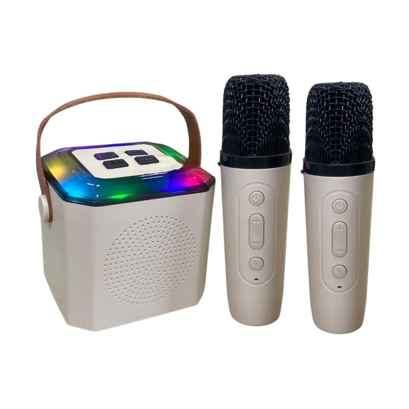 Parlante Mini Karaoke RGB con 2 microfonos - Y1