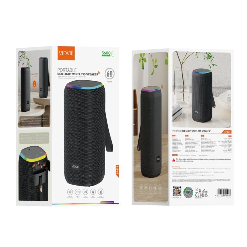 Parlante Bluetooth 60W VIDVIE SP927 - Negro